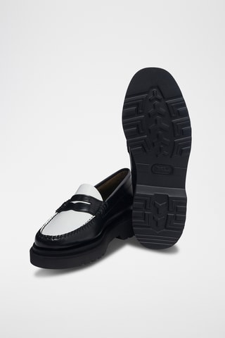 Leren Mocassins Penny - Zwart en wit