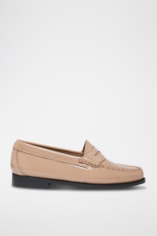 Leren Mocassins Penny - Grijs en taupe