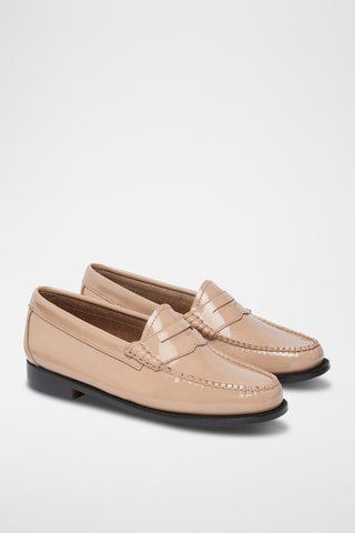 Leren Mocassins Penny - Grijs en taupe