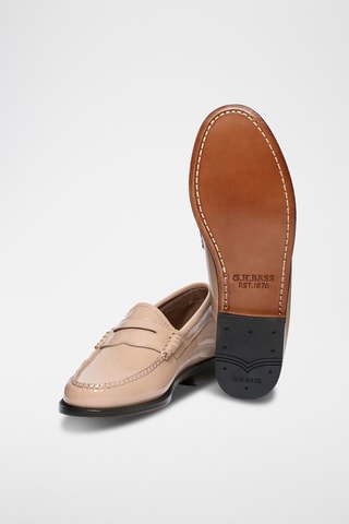 Leren Mocassins Penny - Grijs en taupe