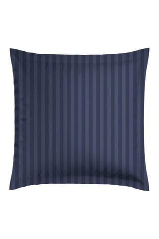 2 taies d'oreiller en satin de coton 80 fils/cm² Dobby - Bleu foncé - 63 x 63 cm