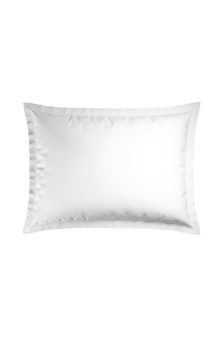 2 taies d'oreiller en satin de coton 80 fils/cm² Paris - Blanc et taupe