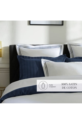 Parure de couette en satin de coton 80 fils/cm²  Paris - Blanc