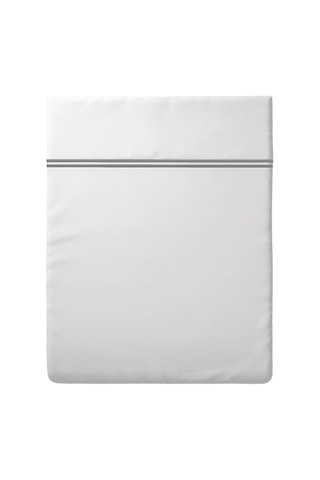 Drap plat en satin de coton 80 fils/cm² Paris - Blanc et gris