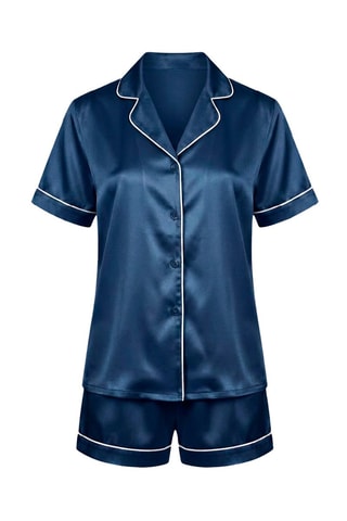 Pyjama en soie Aurelia - Bleu marine