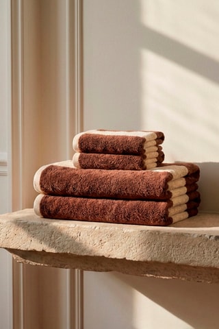 2 serviettes de toilette Cabana - Marron - 50 x 90 cm