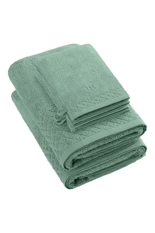 6 serviettes de toilette Eden - Vert - 50 x 100 cm