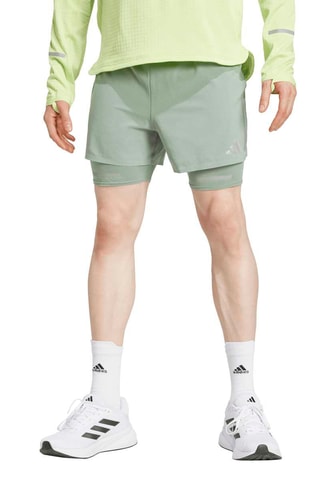 2-in-1 Runningshort Hivis - Zeegroen