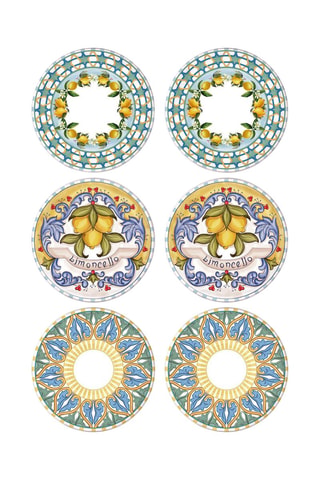6 piatti piani in ceramica - 19 cm