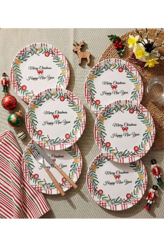 6 piatti piani in ceramica Merry Merry - 25,5 cm