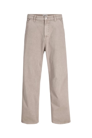 Pantalón wide leg de tiro alto de algodón orgánico - Jack & Jones -  Beige