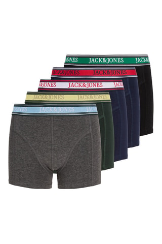 5 bóxers de algodón orgánico - Gris jaspeado y azul marino - Jack & Jones