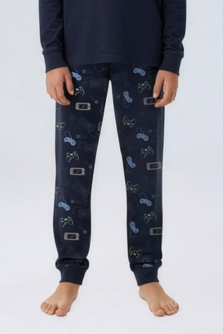 Pijama de algodón orgánico - Azul marino - Name It