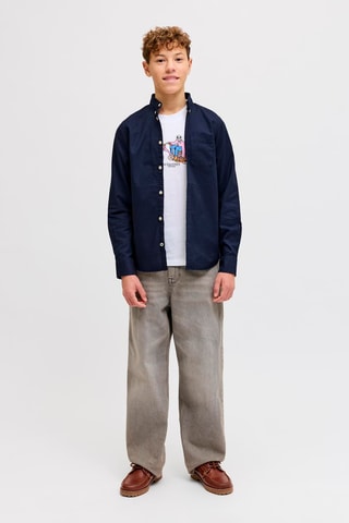 Camisa regular fit de algodón orgánico - Azul marino - Jack&Jones Kids