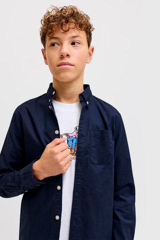 Camisa regular fit de algodón orgánico - Azul marino - Jack&Jones Kids