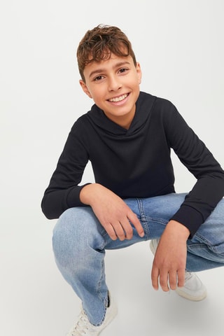 Sudadera regular fit con capucha - Negro - Jack&Jones Kids