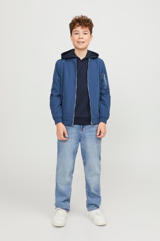 Sudadera regular fit con capucha - Azul marino - Jack&Jones Kids