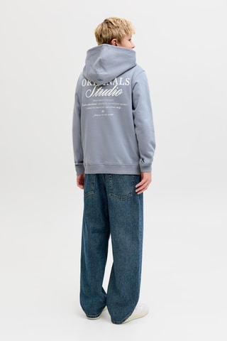 Sudadera relaxed con capucha - Azul grisáceo - Jack&Jones Kids
