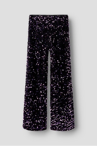 Pantalón wide leg - Negro y violeta - Name it Kids