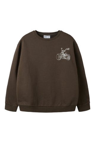 Sudadera relaxed de algodón orgánico - Marrón - Name it Kids