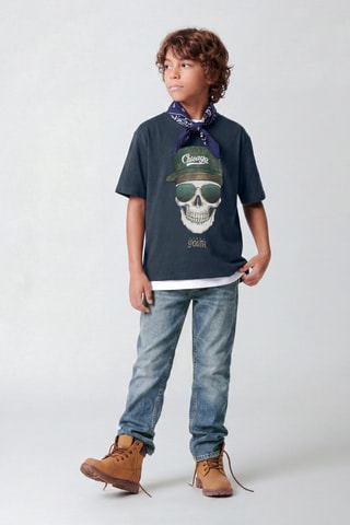 Camiseta regular fit de algodón orgánico - Azul marino - Name it Kids