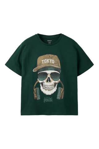 Camiseta regular fit de algodón orgánico - Verde oscuro - Name it Kids