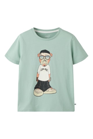 Camiseta de algodón orgánico - Verde menta - Name it Kids