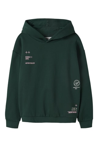 Sudadera de algodón orgánico con capucha - Verde oscuro - Name it Kids
