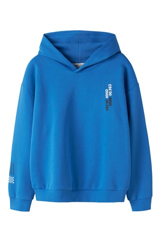 Sudadera de algodón orgánico con capucha - Azul vivo - Name it Kids