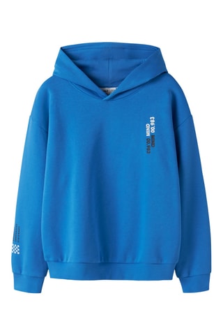 Sudadera de algodón orgánico con capucha - Azul vivo - Name it Kids