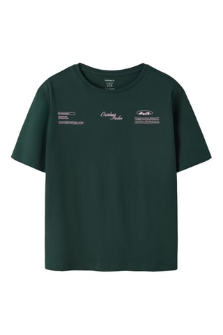 Camiseta de algodón orgánico - Verde oscuro - Name it Kids