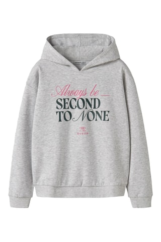 Sudadera de algodón orgánico con capucha - Gris claro - Name it Kids