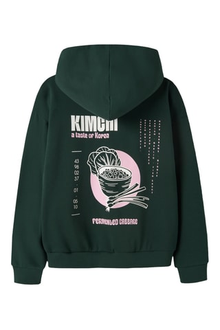 Sudadera de algodón orgánico con capucha - Verde oscuro - Name it Kids