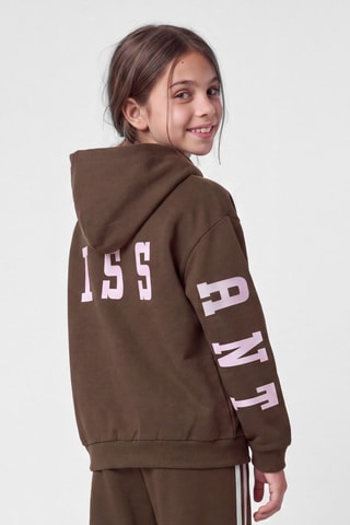 Sudadera de algodón orgánico con capucha - Marrón - Name it Kids