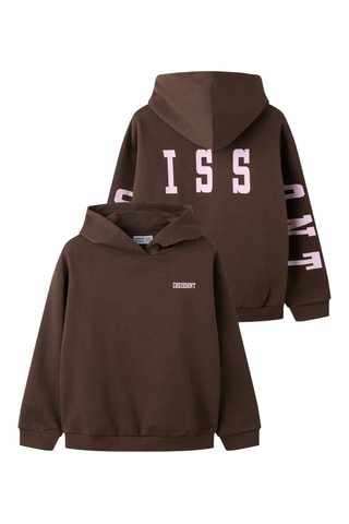Sudadera de algodón orgánico con capucha - Marrón - Name it Kids