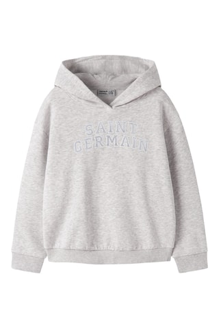 Sudadera de algodón orgánico con capucha - Gris claro - Name it Kids
