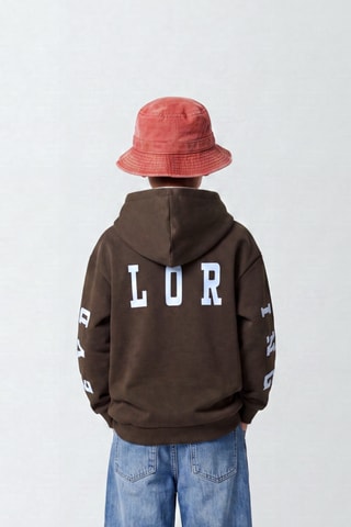 Sudadera de algodón orgánico con capucha - Marrón - Name it Kids