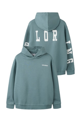 Sudadera de algodón orgánico con capucha - Verde - Name it Kids