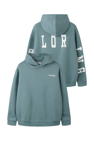 Sudadera de algodón orgánico con capucha - Verde - Name it Kids