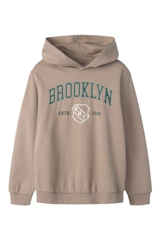Sudadera de algodón orgánico con capucha - Beige - Name it Kids