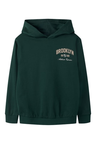 Sudadera de algodón orgánico con capucha - Verde oscuro - Name it Kids