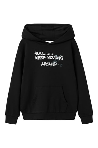 Sudadera de algodón orgánico con capucha - Negro - Name it Kids