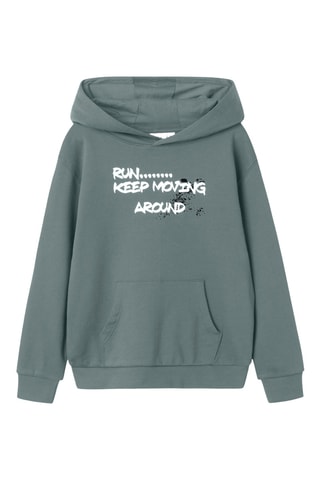 Sudadera de algodón orgánico con capucha - Verde - Name it Kids