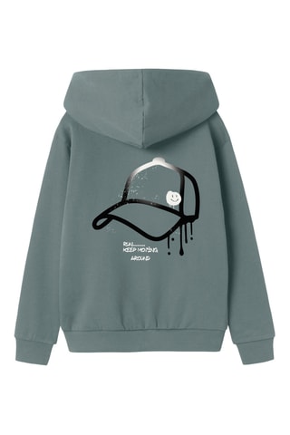Sudadera de algodón orgánico con capucha - Verde - Name it Kids
