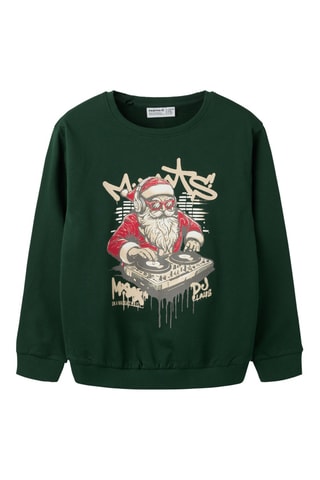 Sudadera de algodón orgánico - Verde oscuro - Name it Kids