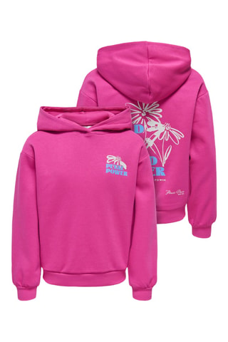 Sudadera de algodón orgánico con capucha - Fucsia - Kids Only