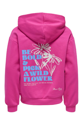 Sudadera de algodón orgánico con capucha - Fucsia - Kids Only