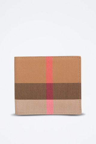Portefeuille Ms Reg Cc Bill8 Check Bin - Beige, noir et rose