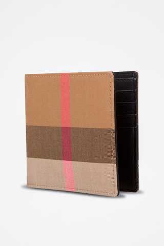 Portefeuille Ms Reg Cc Bill8 Check Bin - Beige, noir et rose