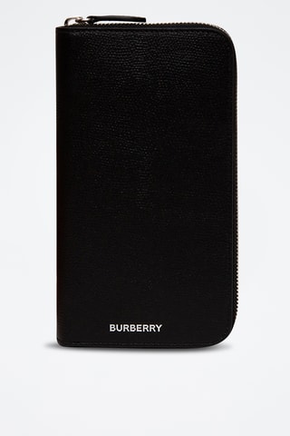 Portefeuille en cuir Zip-Around - Noir